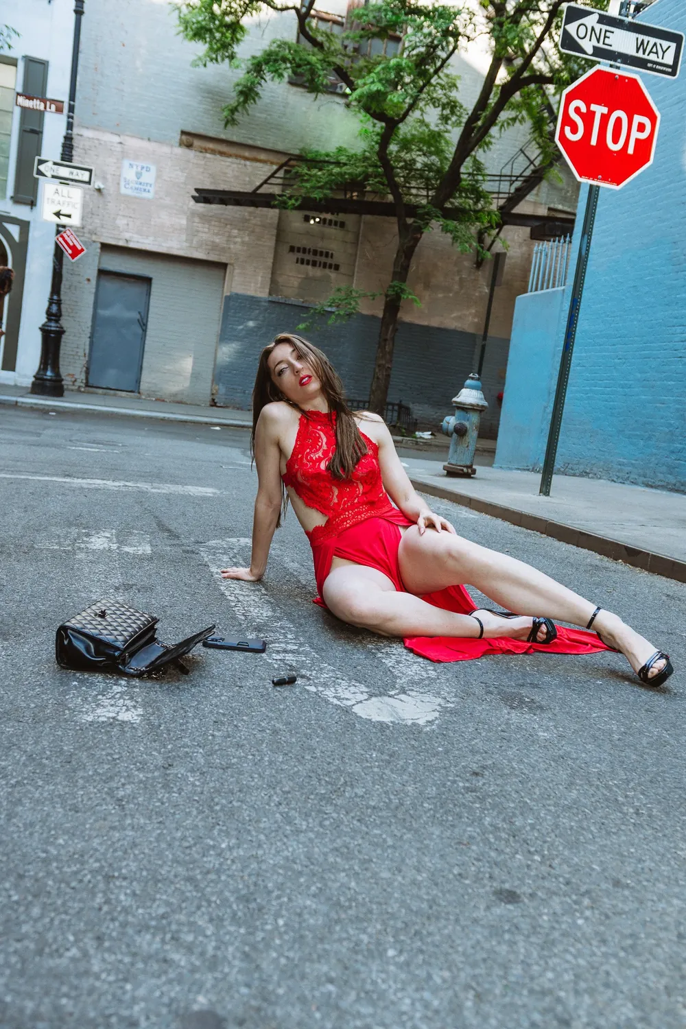 Editorial portrait photographed on a New York street