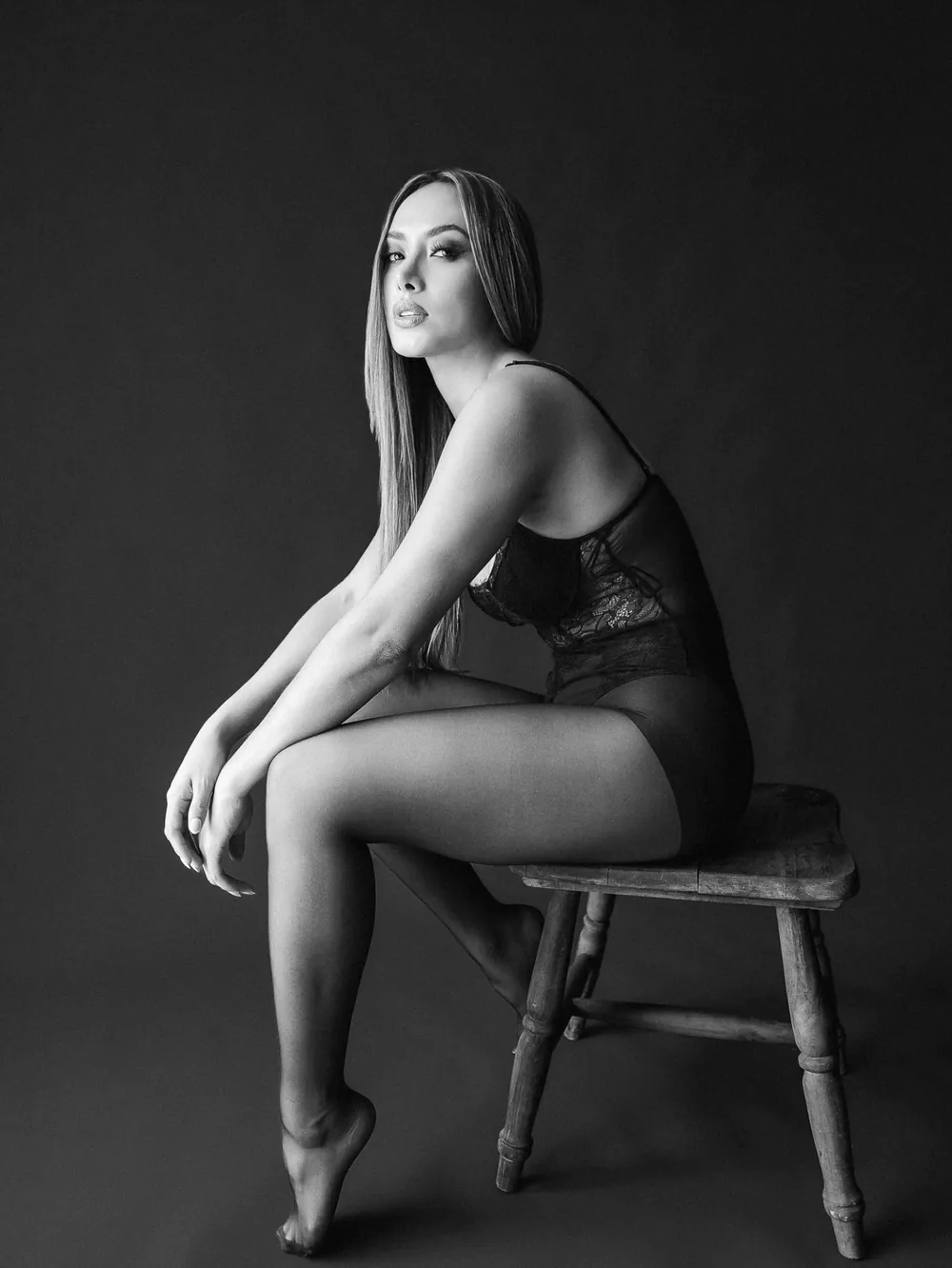 Black and white portrait from a Liberation session